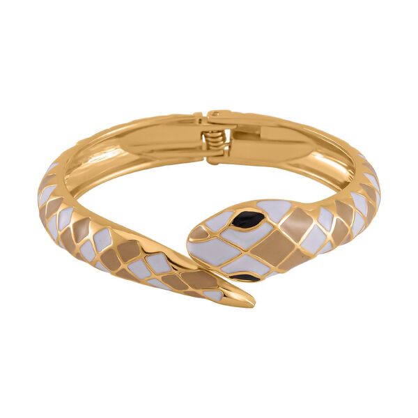 Designer Stil - emaillierter Schlangen Armreif, ca. 18 cm, ca. 32,00g image number 0