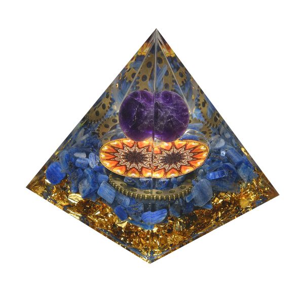 Edelstein Pyramide mit Rosenquarz und Quarz Lebensbaum, koralle image number 3