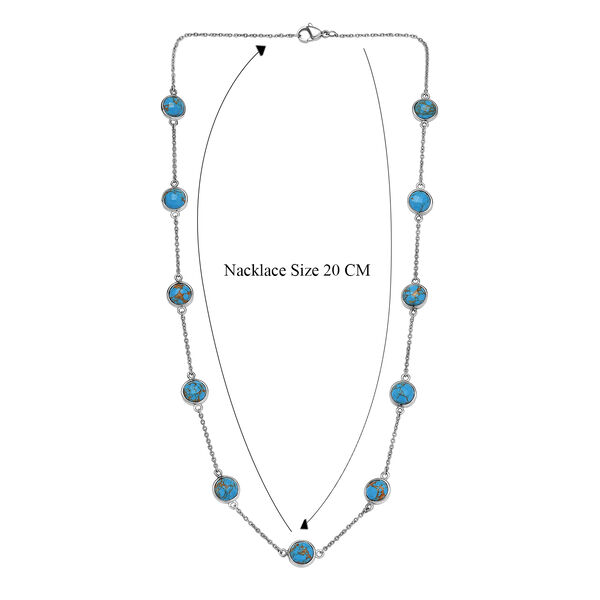 Blaue Türkis 50cm Halskette - 22,55 ct. image number 5