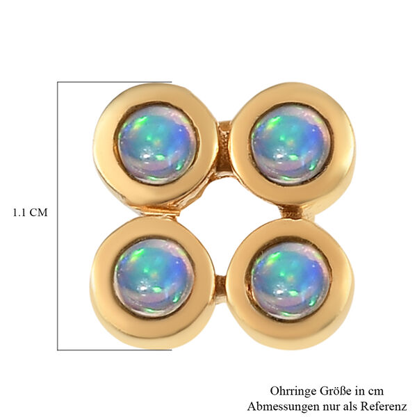 Nat&uuml;rliche, &auml;thiopische Opal-Ohrstecker, 925 Silber vergoldet ca. 0,71 ct image number 5