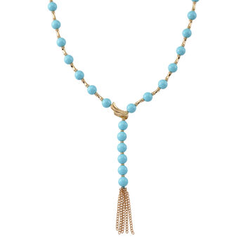 Sleeping Beauty Farbe Muschelkernperle Halskette ca. Flexibles cm Reine Legierung gelb vergoldet 480.00 ct