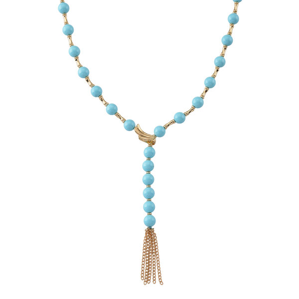Sleeping Beauty Farbe Muschelkernperle Halskette ca. Flexibles cm Reine Legierung gelb vergoldet 480.00 ct