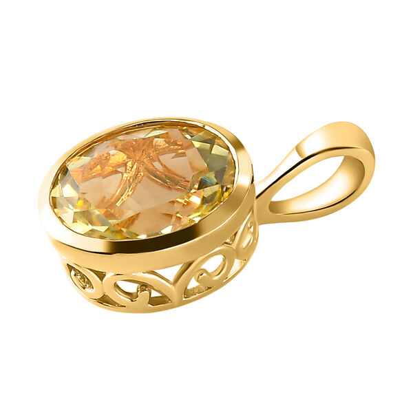 Ouro Verde-Quarz Anh&auml;nger, 925 Silber vergoldet ca. 3,23 ct image number 4