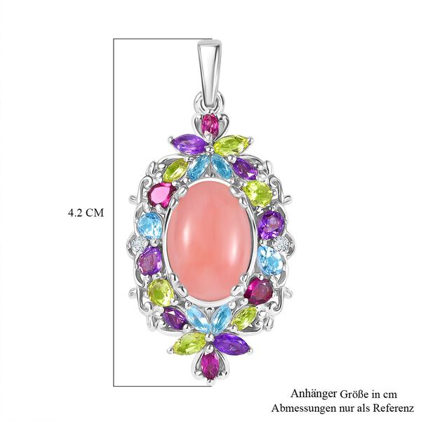 AA Vinicunca-Peruanischer Opal, Himmelblauer Topas Anh&auml;nger 925 Silber rhodiniert ca. 8,23 ct. image number 5