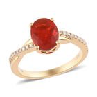 ILIANA AAA Mexikanischer Kirschfeuer-Opal und Diamant SI G-H Ring 750 Gelbgold (Größe 20.00) ca. 1,08 ct image number 0