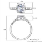 Weißer Zirkonia-Solitär-Ring in Silber, 2,22 ct. image number 6