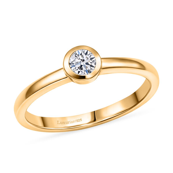 LUXURIANT DIAMOND - Lab Grown Diamant VS-EF Ring 925 Silber 750 Gelbgold Vermeil (Gr&ouml;&szlig;e 17.00) ca. 0,25 ct image number 3