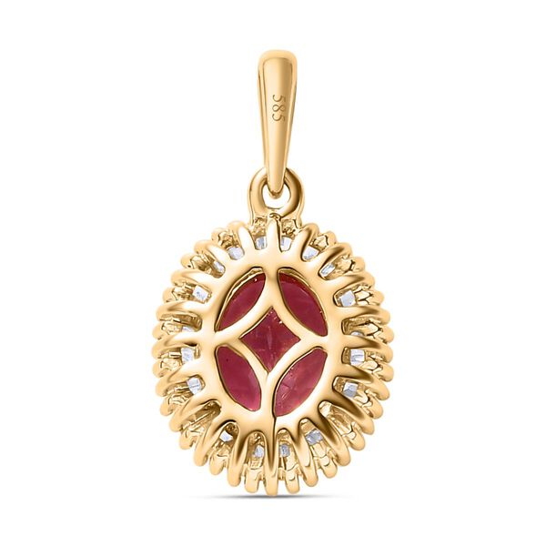 AAA rosa Calabar Turmalin und Diamant Anh&auml;nger - 1,40 ct. image number 5