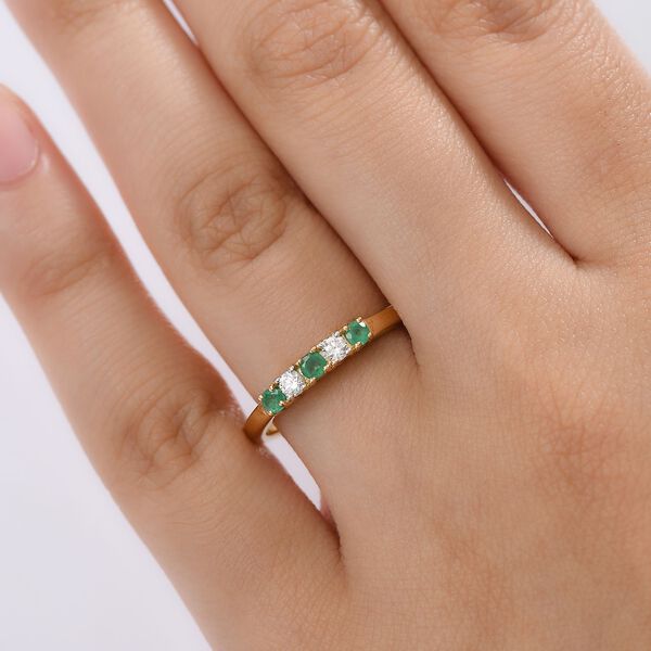 LUXURIANT DIAMOND- Kagem sambischer Smaragd und SI Labor Diamant Ring - 0,31 ct. image number 3