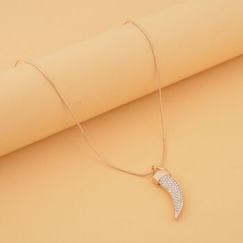 Wei&szlig;er Kristall-Dolch-Halskette Goldton, 70cm