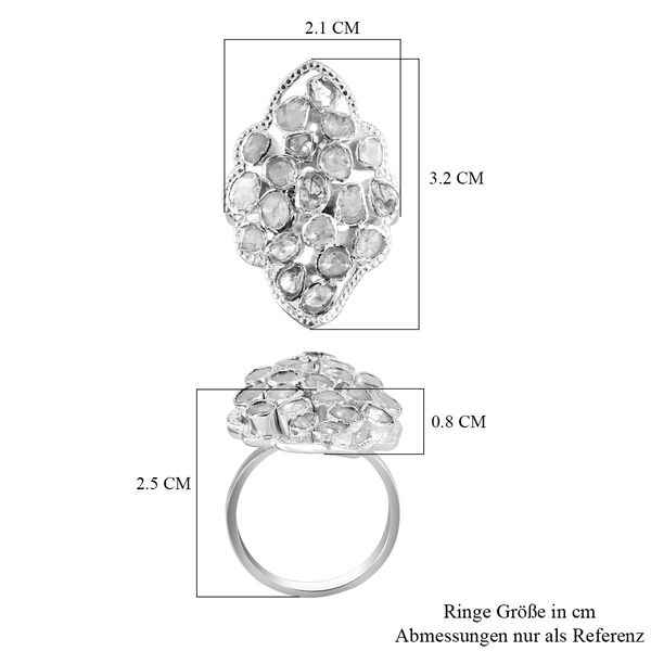 Handgearbeiteter Polki Diamant-Ring - 1 ct. image number 6