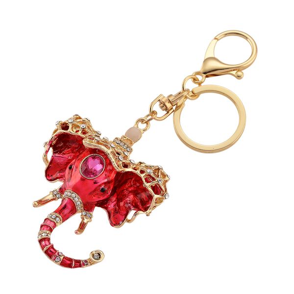 3er-Set Mehrfarbige Kristall- und Emaille-Schl&uuml;sselanh&auml;nger, Lebensbaum, Elefant und Herz image number 6