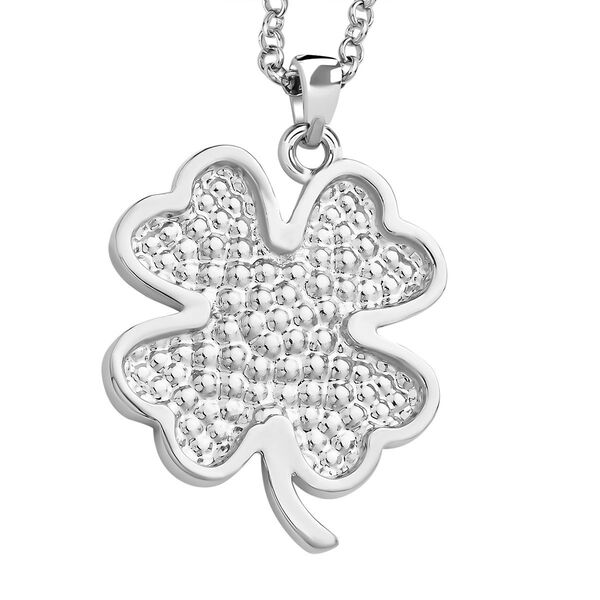 Wei&szlig;er Kristall-Kleeblatt-Anh&auml;nger mit Kette - 2,50 ct. image number 5