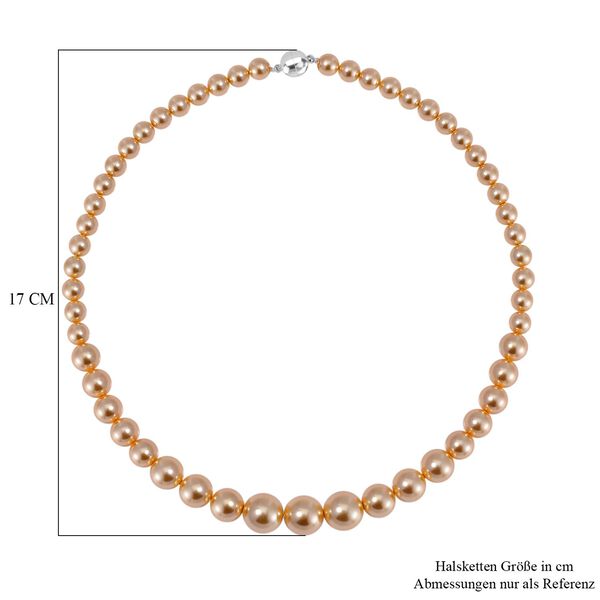 Goldene Muschelkernperle Halskette ca. 50 cm Reiner Edelstahl image number 5