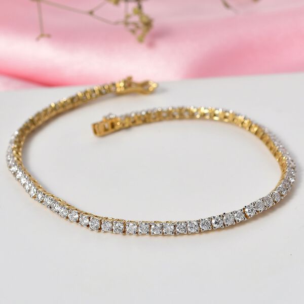 Lab Grown Diamant SI-GH Armband ca. 20 cm 925 Silber 750 Gelbgold Vermeil ca. 4.00 ct image number 1