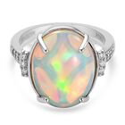 RHAPSODY AAAA nat&uuml;rlicher, &auml;thiopischer Opal und Diamant-Ring, 950 Platin (Gr&ouml;&szlig;e 17.00) ca. 5.60 ct