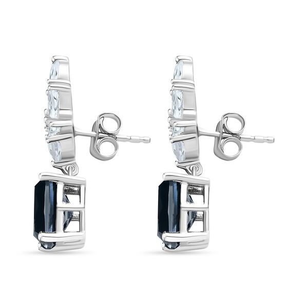 Ceylonfarbene Quarz und weiße Topas-Ohrringe - 6,61 ct.  image number 4