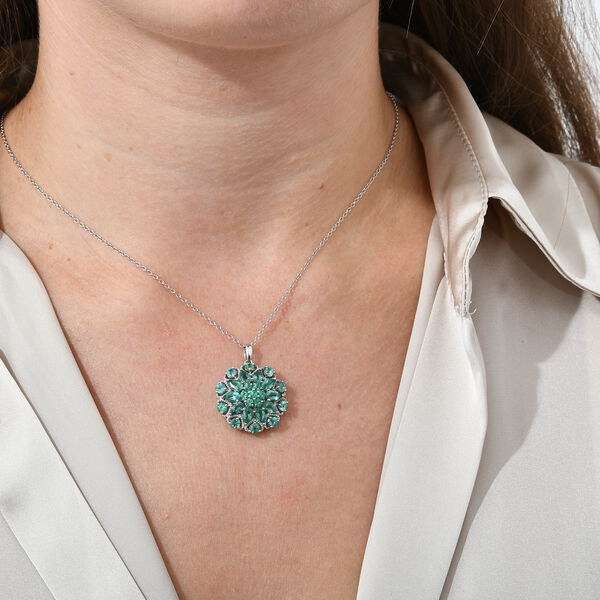 Blumenpracht AAA Kagem sambischer Smaragd Cluster-Anhänger - 3,28 ct. image number 3