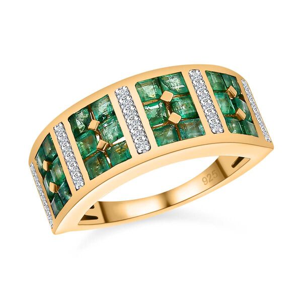 Kagem sambischer Smaragd und Zirkon-Ring - 1,71 ct. image number 4