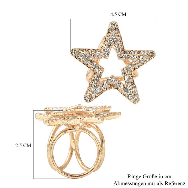 Wei&szlig;e Kristall Stern-Schlie&szlig;e, goldfarben image number 5