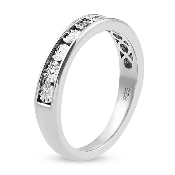 Diamant Half Eternity Ring 925 Silber Platin-&Uuml;berzug image number 6