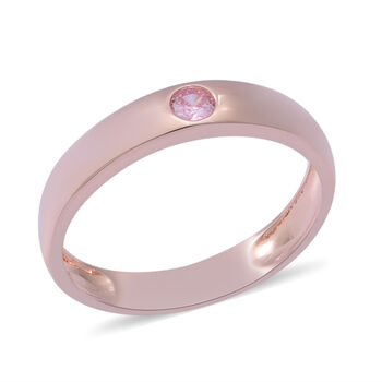 Rosa Zirkonia Ring 925 Silber ros&eacute;vergoldet (Gr&ouml;&szlig;e 16.00) ca. 0,21 ct