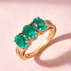 Smaragd-Triplett-Quarz Ring, 925 Silber vergoldet  ca. 3,25 ct image number 1