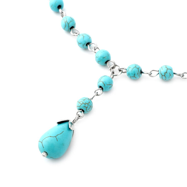 Blaue Howlit Halskette, 45+5 cm, silberfarben ca. 49,50 ct image number 3