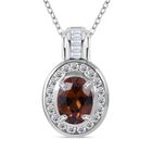 AA Sonnenuntergang Zirkon, Weißer Zirkon Anhänger mit Kette ca. 45 cm, 925 Silber rhodiniert ca. 3.52 ct