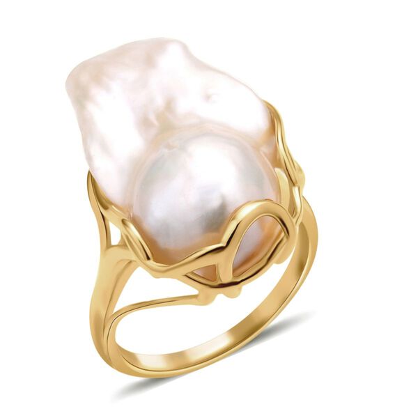 Weißer Barockperlen-Ring - 15-25 mm image number 4