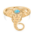 Djoy AA Natürlicher, äthiopischer Welo Opal Ring 925 Silber 750 Gelb Vergoldet (Größe 19.00) ca. 0.12 ct