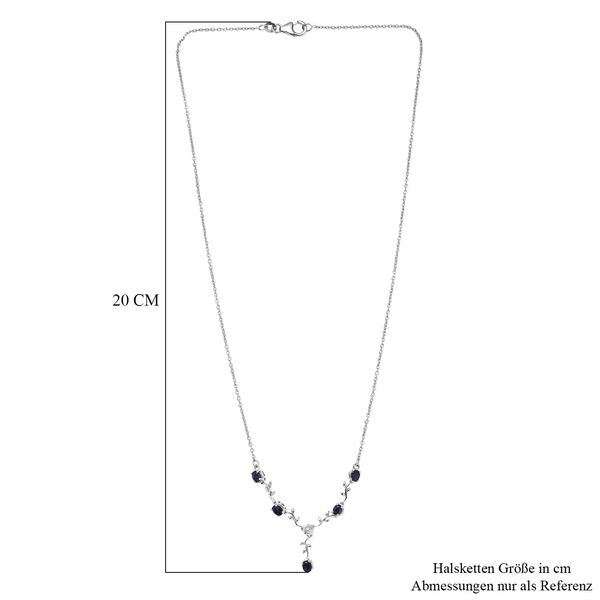 D'Joy Masoala Saphir (Fissure gefüllt) Halskette ca. 45 cm 925 Silber platiniert ca. 0.48 ct image number 6
