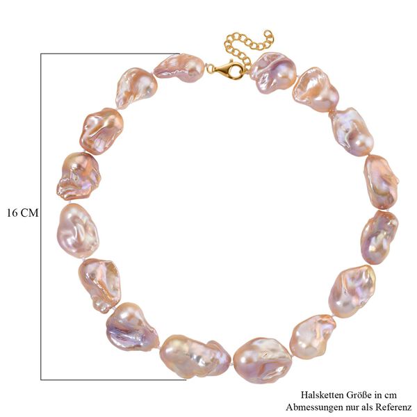 Mehrfarbige Süßwasser Barockperle Halskette, 45+5 cm image number 6