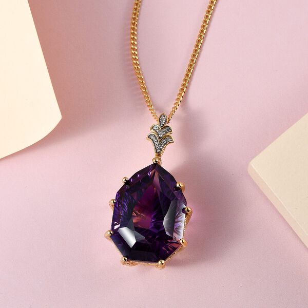 Afrikanischer Amethyst Anh&auml;nger mit 50 cm langer Kette - 50,23 Ct. image number 3