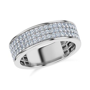 LUXURIANT SGL zertifizierter SI-GH Labor Diamant Ring, 925 Silber rhodiniert - 1 ct.