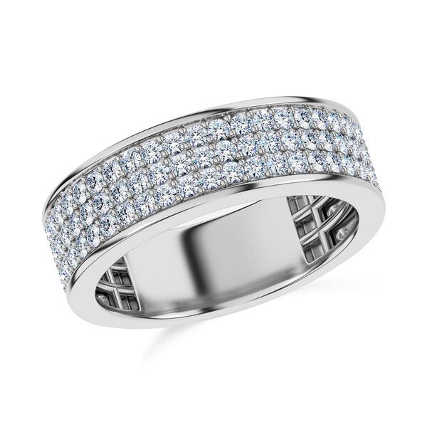 LUXURIANT SGL zertifizierter SI-GH Labor Diamant Ring, 925 Silber rhodiniert - 1 ct. image number 3