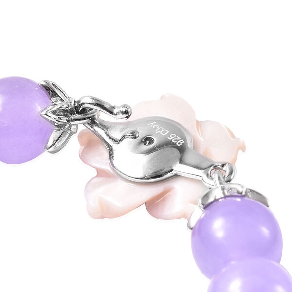 JARDIN-KOLLEKTION - Perlmutt und Lila Jade, afrikanisches Amethyst Armband, 19 cm, 925 Silber rhodiniert, ca. 98,31 ct image number 6