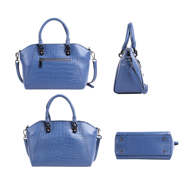 Crossbody-Tasche aus 100% Leder, Blau&nbsp; image number 3