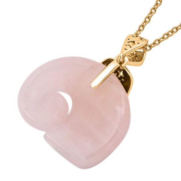 Rosenquarz Anh&auml;nger mit Kette, ca. 25,00 ct. image number 3