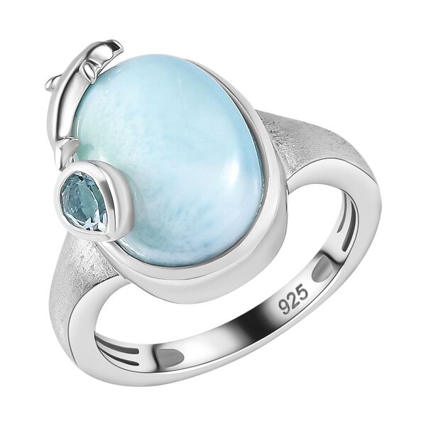 AA Larimar und himmelblauer Topas-Ring-  7,14 ct. image number 4