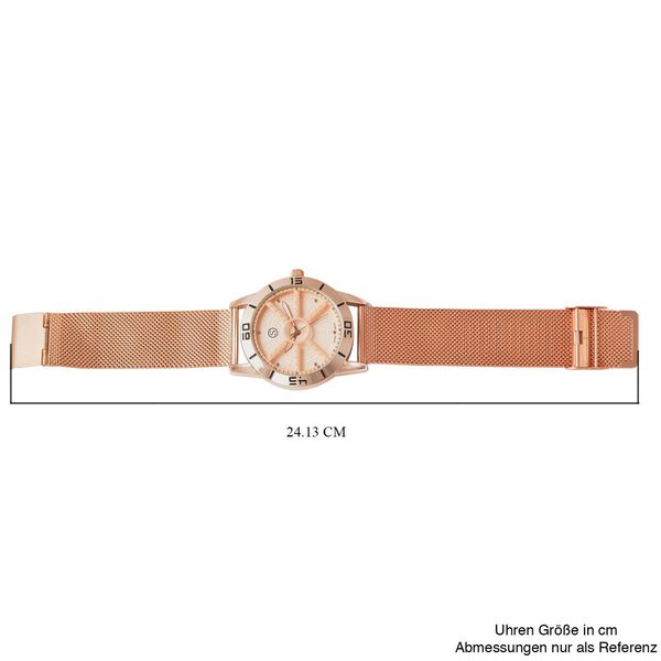 Strada - Moderne Uhr in klassischem Design, Japanisches Uhrwerk, wasserdicht, Edelstahl, Roségold image number 6