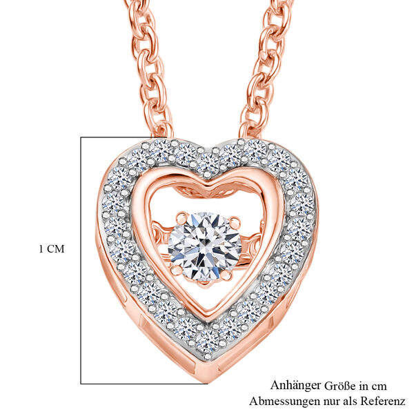 LUXURIANT SI-GH Labor Diamant Anh&auml;nger mit 45cm Kette, 925 Silber 750 Ros&eacute;gold Vermeil - 0,25 ct. image number 7