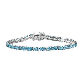 D'Joy Blauer Zirkon Armband ca. 20 cm 925 Silber rhodiniert ca. 25,79 ct.