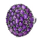 Afrikanischer Amethyst Ring, Edelstahl, (Gr&ouml;&szlig;e 16.00) ca. 10.42 ct