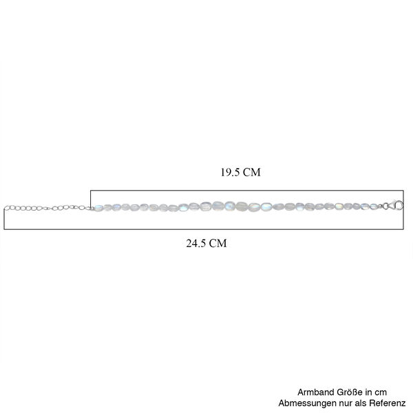 D'Joy AAA Regenbogen Mondstein Armband ca. 19 cm + 5 cm Extender, 925 Silber rhodiniert ca. 25,00 ct. image number 5