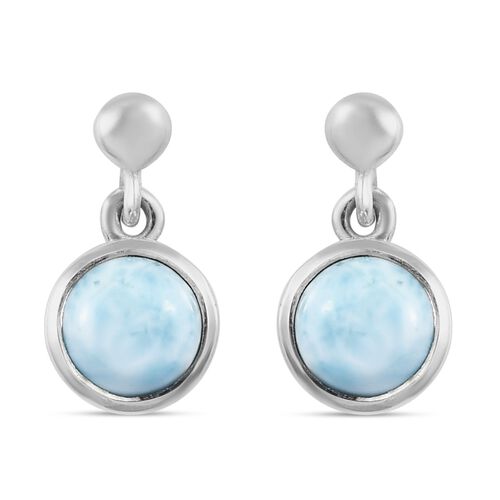 Larimar Ohrhänger 925 Silber Platin-Überzug ca. 1,80 ct  image number 0