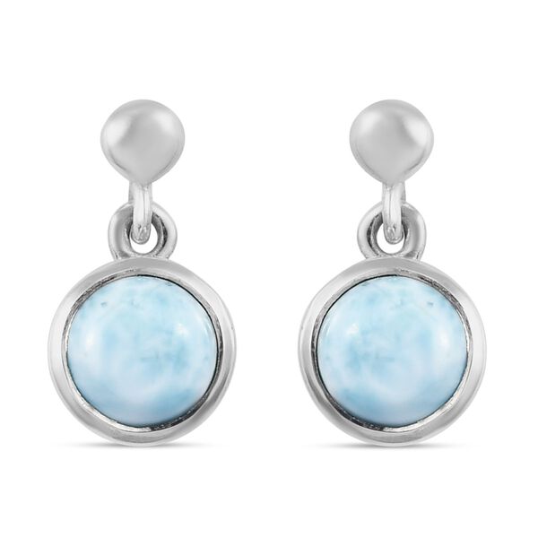 Larimar Ohrhänger 925 Silber Platin-Überzug ca. 1,80 ct  image number 0
