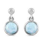 Larimar Ohrringe 925 Silber Platin-Überzug ca. 1,80 ct