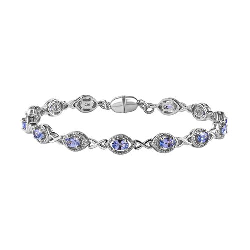 Tansanit Armband ca. 19 cm 925 Silber platiniert ca. 2,96 ct. image number 0