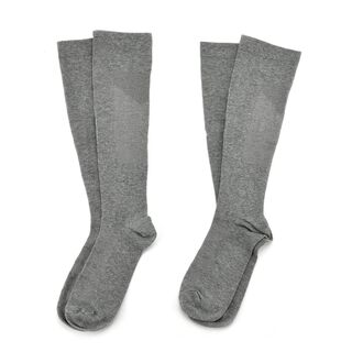 LIVMORE - 2er-Set Kupfer Infrarot-Kompressionssocken mit Selbstheizeffekt, Größe S, Grau